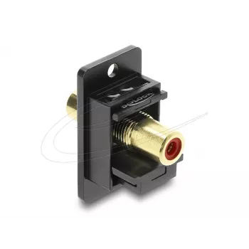 Keystone-module DELOCK 91114 — RCA naar RCA, platte uitvoering, zwart/rood