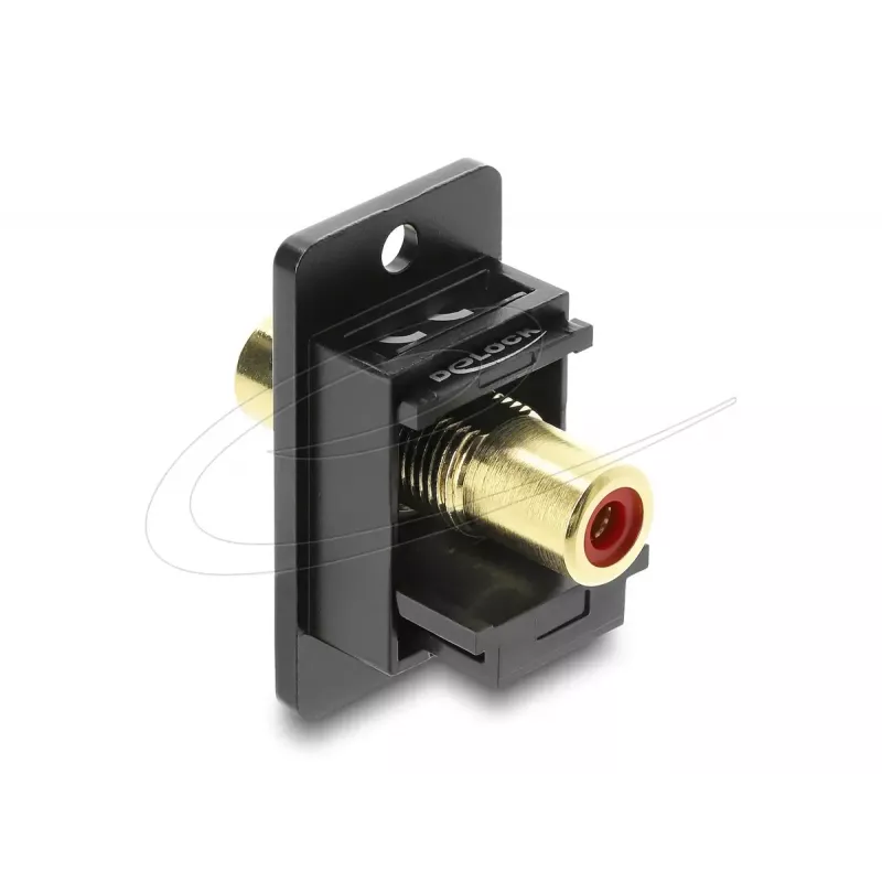 Keystone-module DELOCK 91114 — RCA naar RCA, platte uitvoering, zwart/rood