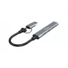 USB 3.2 Gen 1 4-poorts hub EQUIP — 3× USB-C + 1× USB-A, 5 Gbit/s, aluminium, grijs