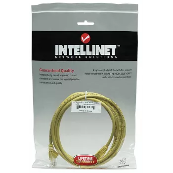 Intellinet netwerk-patchkabel, Cat5e, 15 m, geel, CCA, U/UTP, PVC, RJ45, vergulde contacten, rastnasenvrij, beschermd, levenslange garantie