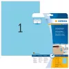 Kleurenetiketten HERMA A4 210x297 mm blauw papier mat 20 stuks