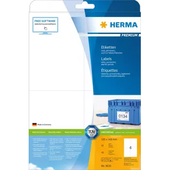 Zelfklevend printeretiket HERMA 8630 A4 105x148 mm