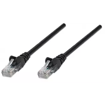 Intellinet netwerk-patchkabel, Cat5e, 0,5 m, zwart, CCA, U/UTP, PVC, RJ45, vergulde contacten, rastandveilig, met trekontlasting, levenslange garantie