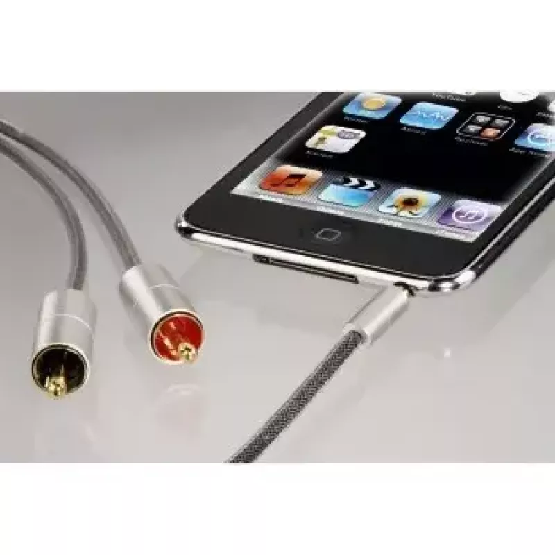 Audiokabel Hama 00080864 1m 3,5mm naar 2 x cinch zilver