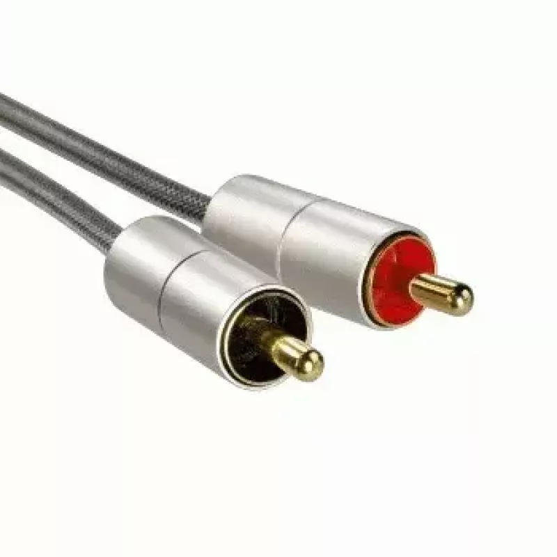 Audiokabel Hama 00080864 1m 3,5mm naar 2 x cinch zilver