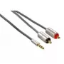 Audiokabel Hama 00080864 1m 3,5mm naar 2 x cinch zilver