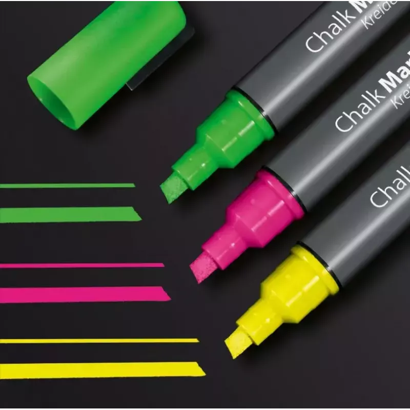 Sigel GL182 krijtstiftenset, groen/roze/geel/zwart