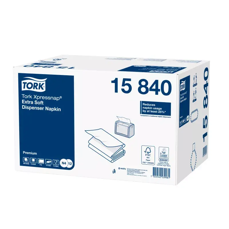 Papieren servetten Tork 15840 wit 500 stuks
