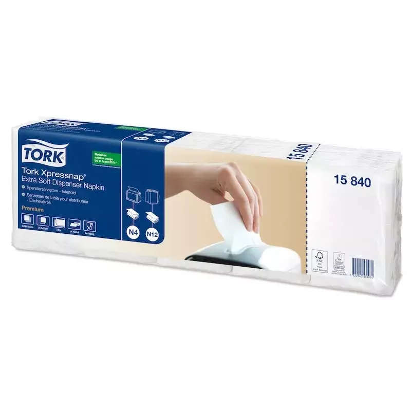 Papieren servetten Tork 15840 wit 500 stuks
