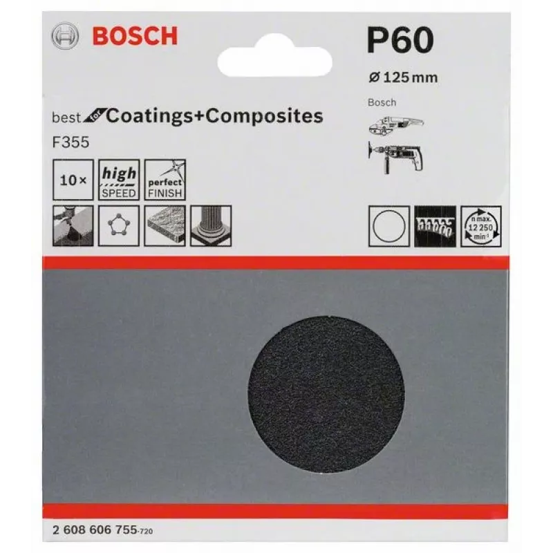 Bosch 2 608 606 755 handschuuraccessoire schuurblad P60 10 stuks