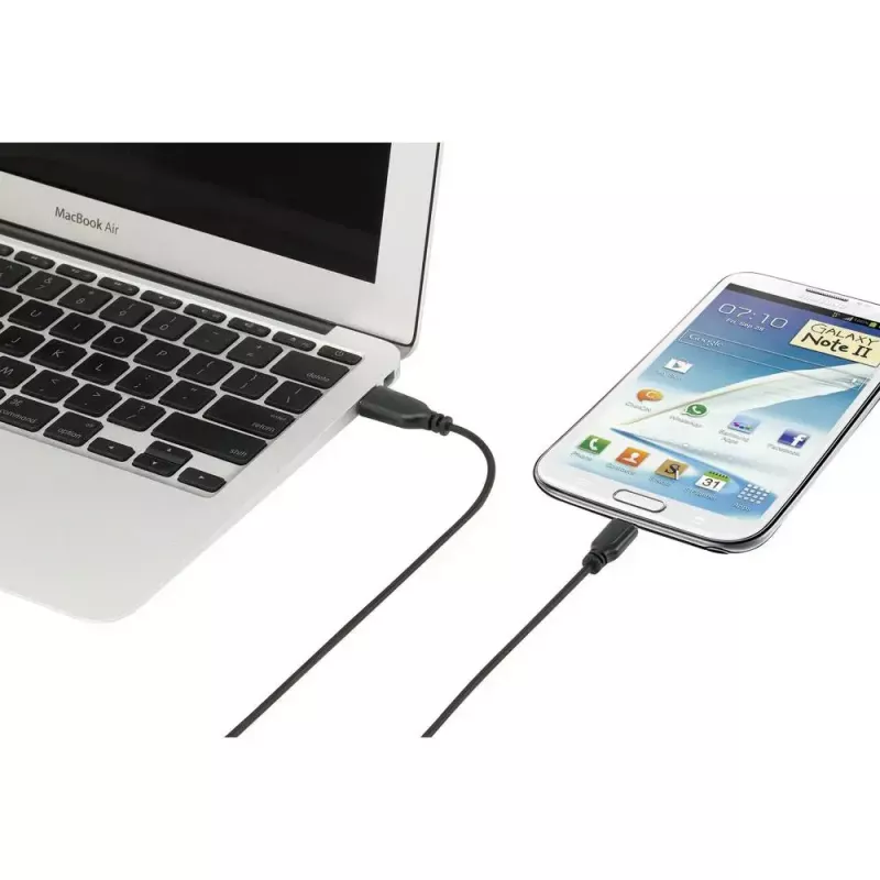 USB 2.0 datakabel Renkforce RF-4032111, USB A naar Micro-USB B, 1 m, zwart
