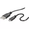 USB 2.0 datakabel Renkforce RF-4032111, USB A naar Micro-USB B, 1 m, zwart