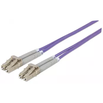 Intellinet glasvezel-patchkabel, OM4, LC/LC, 5m, violet, duplex, multimode, 50/125 µm, LSZH, glasvezel, levenslange garantie