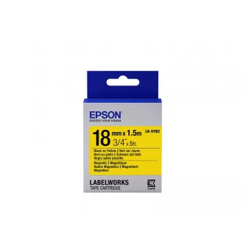 Epson labelcassette magnetisch LK-5YB2 zwart/geel 18 mm (1,5 m)