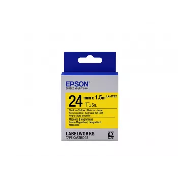 Epson labelband magnetisch LK-6YB2 zwart/geel 24 mm (1,5 m)
