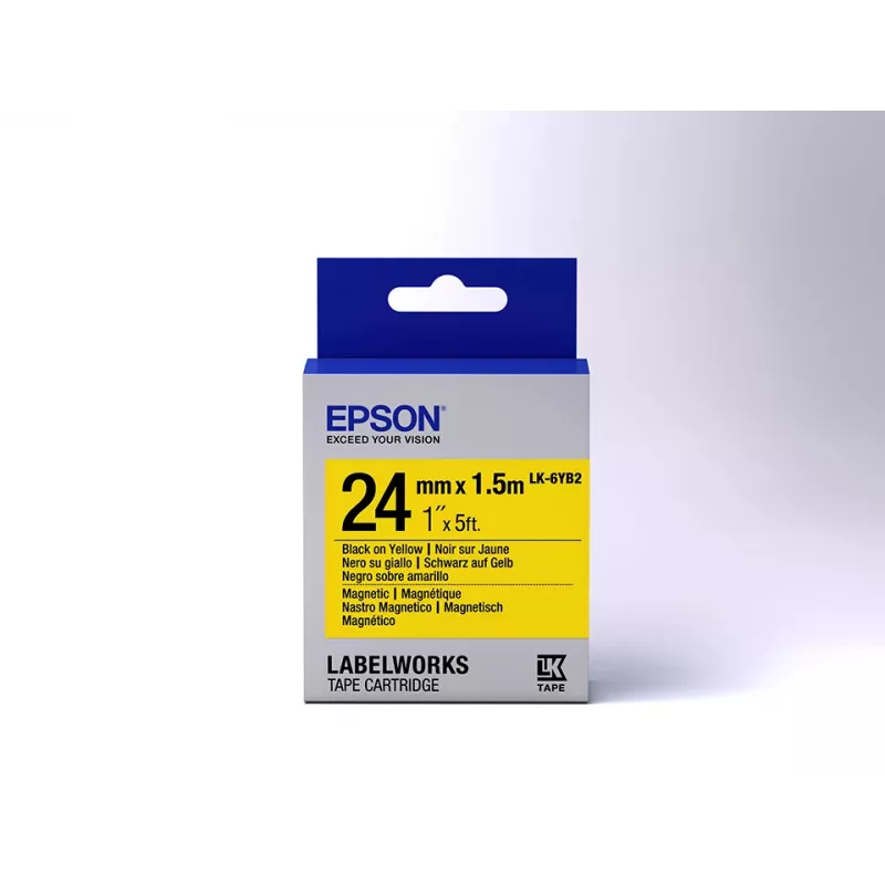 Epson LabelWorks LK-6YB2 cassette met magnetisch etiketlint, 1,5 m, voor LW-Z700FK