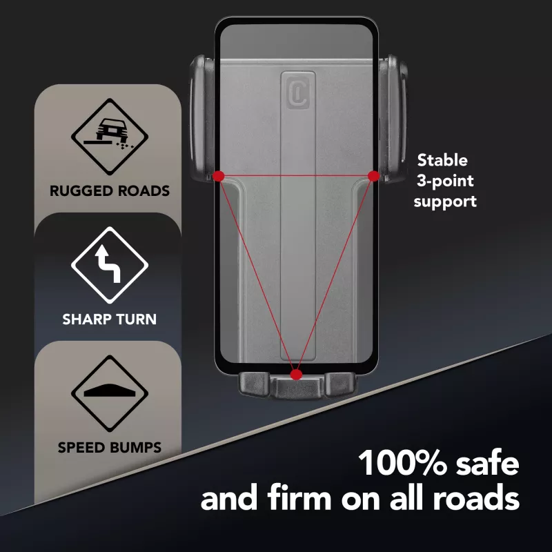 Cellularline Hug - universeel, mobiele telefoon/smartphone, passieve houder, auto, zwart