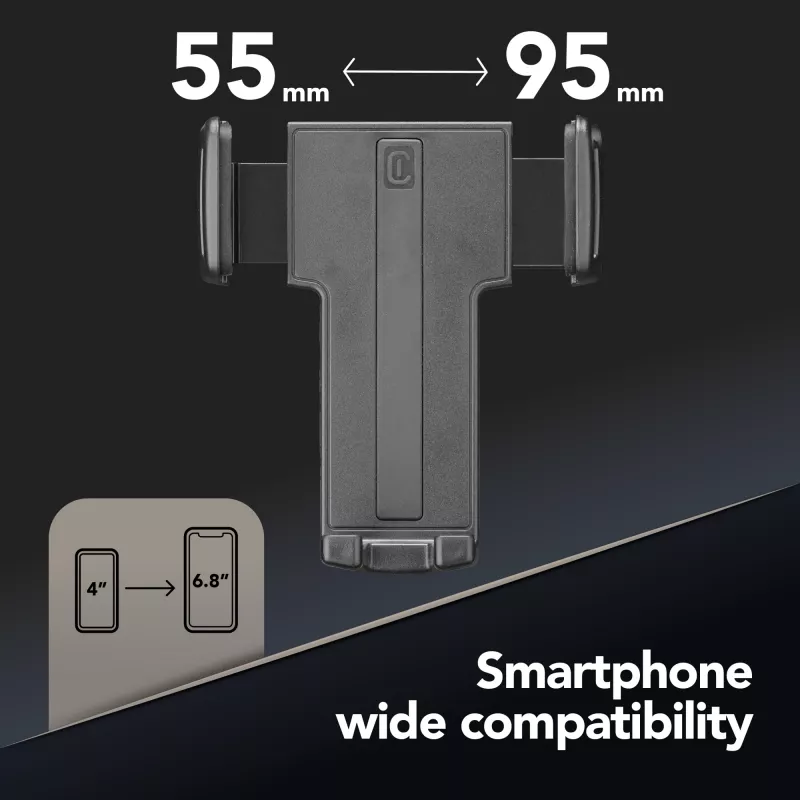 Cellularline Hug - universeel, mobiele telefoon/smartphone, passieve houder, auto, zwart