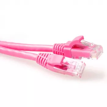 ACT roze 20 meter U/UTP CAT6A patchkabel rastnasenschutz met RJ45-stekkers