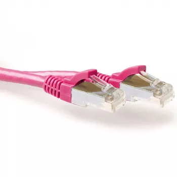 ACT roze 2,00 meter SFTP CAT6A patchkabel rastnasenfrei met RJ45-stekkers