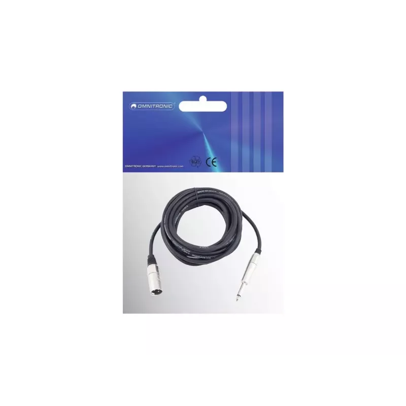 Audiokabel Omnitronic 3022519D 10 m XLR 3-pin 6,35 mm zwart