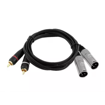 Audiokabel Omnitronic 3022522D 3 m 2 x XLR 2 x cinch zwart