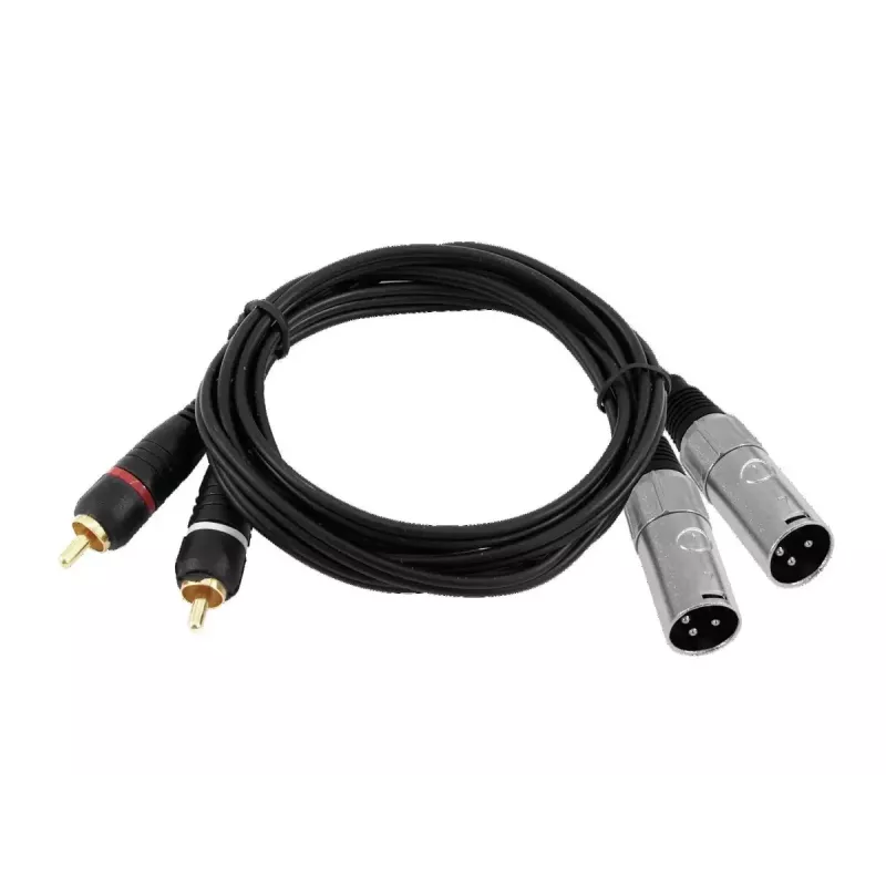 Audiokabel Omnitronic 3022522D 3 m 2 x XLR 2 x cinch zwart