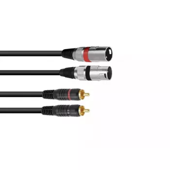 Audiokabel Omnitronic 3022522D 3 m 2 x XLR 2 x cinch zwart
