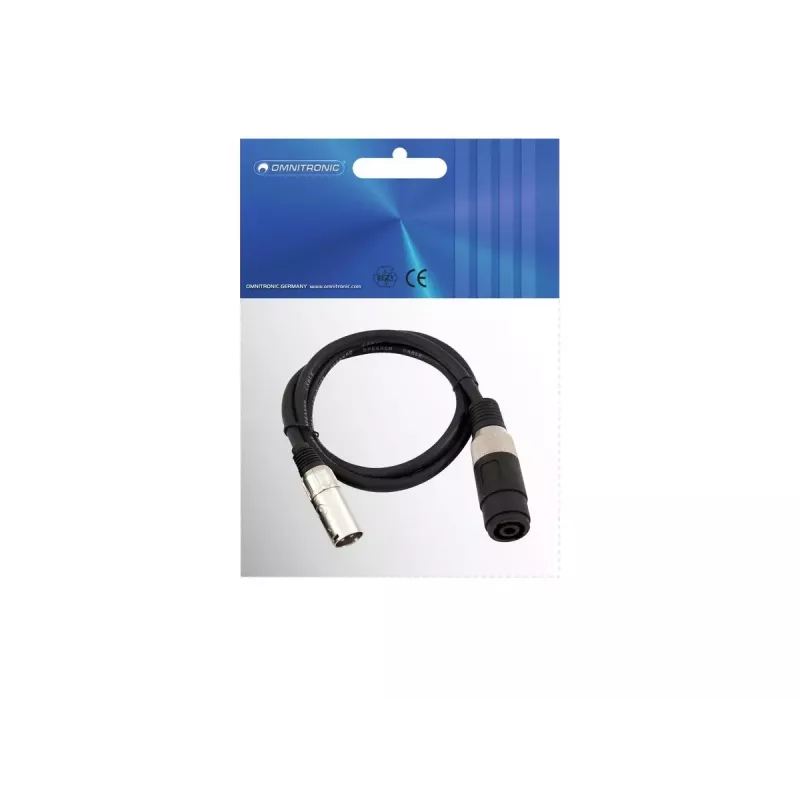 Audiokabel Omnitronic 30225590 Speakon XLR 1 m zwart