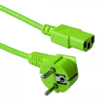 ACT netkabel netstekker CEE 7/7 stekker (haaks) – C13 groen 5 m