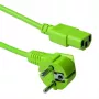 ACT netkabel netstekker CEE 7/7 stekker (haaks) – C13 groen 5 m