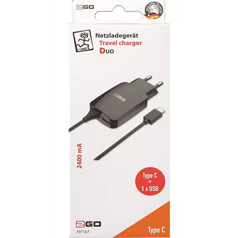 Indoor-oploader 2GO 797167 universeel zwart AC 5V 1,4m kabel