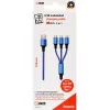 USB-kabel 2GO 797151 1,5 m USB-B USB-C/micro-USB-B/Lightning zwart blauw