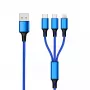 USB-kabel 2GO 797151 1,5 m USB-B USB-C/micro-USB-B/Lightning zwart blauw