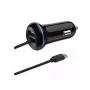 Mobiele oplader 2GO 797170 universeel zwart sigarettenaansteker auto 12/24V USB 1,4m