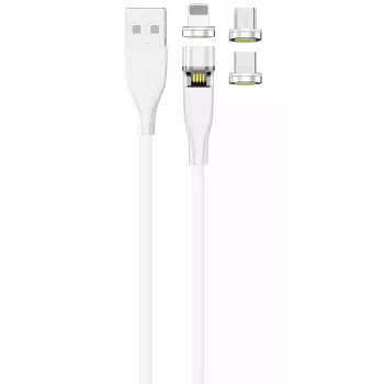 USB-kabel 2GO 797317 1m USB B USB C/micro-USB B/Lightning wit