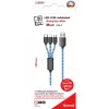 USB-kabel 2GO 797315 1,5m USB B USB C/micro-USB B/Lightning zwart blauw