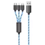 USB-kabel 2GO 797315 1,5m USB B USB C/micro-USB B/Lightning zwart blauw