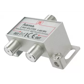 Kabelsplitter HAMA Classic Line 2-voudig — 2 uitgangen voor coaxiale tv-/antennekabel