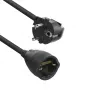 ACT stroomverlengkabel CEE 7/7 stekker (haaks) - CEE 7/7 bus zwart 10 m