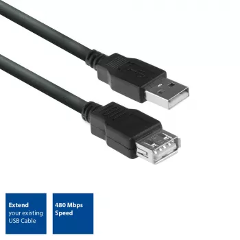 ACT USB 2.0 verlengkabel A stekker - A bus 3 meter