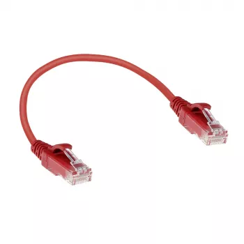 ACT rood 0,15 m LSZH U/UTP CAT6 datacenter-slimline-patchkabel met RJ45-stekkers