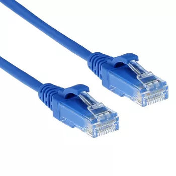 ACT blauw 0,15 meter LSZH U/UTP CAT6 datacenter-slimline-patchkabel snagless met RJ45-stekkers