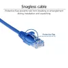 ACT blauw 0,15 meter LSZH U/UTP CAT6 datacenter-slimline-patchkabel snagless met RJ45-stekkers