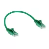 ACT groen 0,15 m LSZH U/UTP CAT6 datacenter-slimline-patchkabel met rastnasenschutzlosen RJ45-stekkers