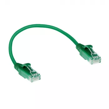 ACT groen 0,15 m LSZH U/UTP CAT6 datacenter-slimline-patchkabel met rastnasenschutzlosen RJ45-stekkers