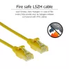 ACT geel 0,15 m LSZH U/UTP CAT6 datacenter-slimline-patchkabel, rastnasenfrei met RJ45-stekkers