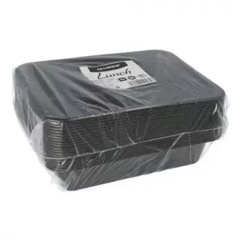 Wegwerp voedselcontainer Papstar 96552 polypropyleen zwart 227x178x45mm