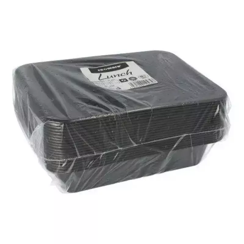 Wegwerp voedselcontainer Papstar 96552 polypropyleen zwart 227x178x45mm