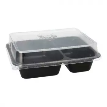 Wegwerp voedselcontainer Papstar 96553 polypropyleen zwart 227x178x45mm